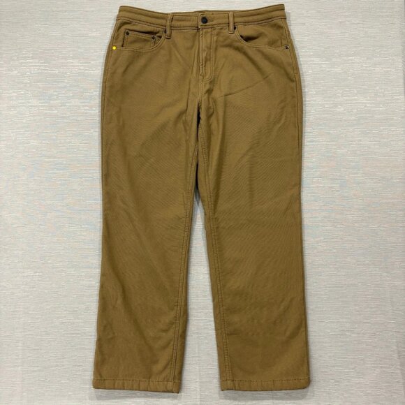 CAT Caterpillar Work Pants Mens 38 x 30 Brown Canvas Fleece Lined Insulated - Picture 2 of 12